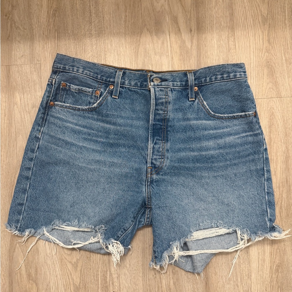 Levi's 501 Distressed Blue Jean Shorts